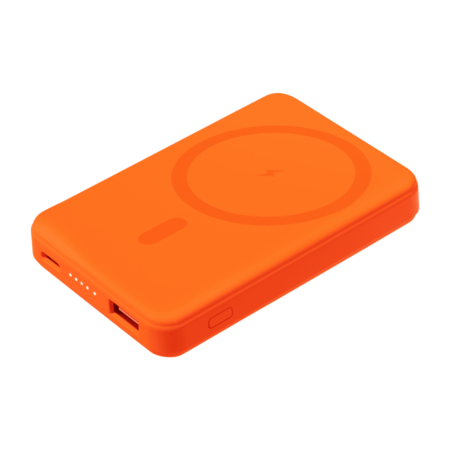 Внешний аккумулятор Ларго PD (Largo PD) 5000mAh с функцией беспроводной зарядки 15W, оранжевый