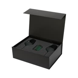 Подарочный набор свеча Энигма (Enigma) + 2 бокала для вина Эмеральд (Emerald) в черной коробке