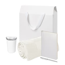 Подарочный набор Велком Пак Спарк (Welcome Pack Spark), серебряный (термокружка,ежедневник, ручка, плед, коробка-пакет)