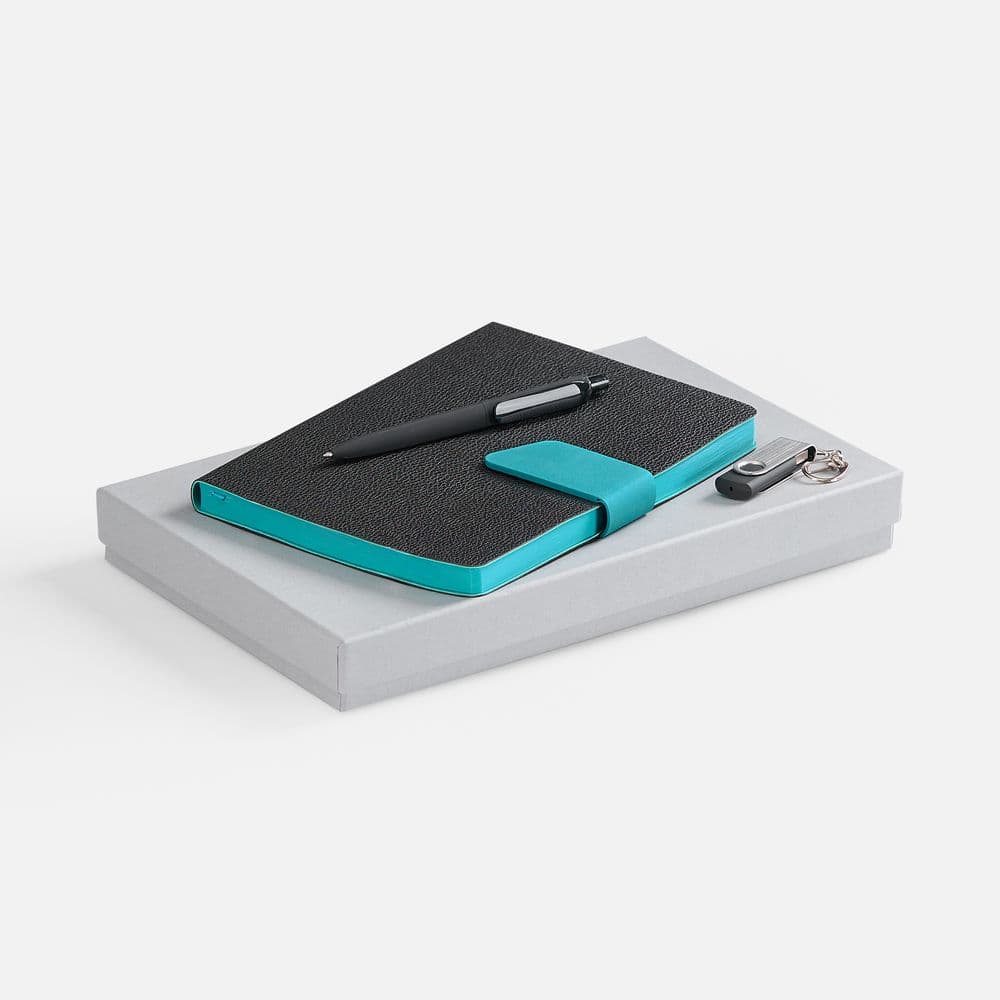 black, turquoise