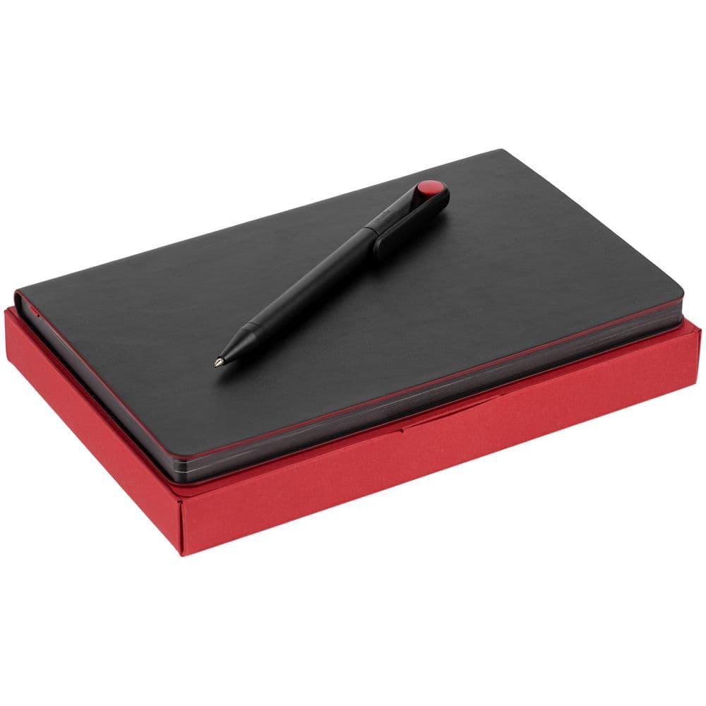 black, red