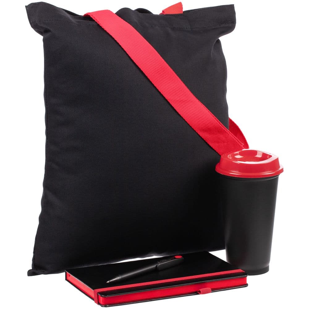 black, red