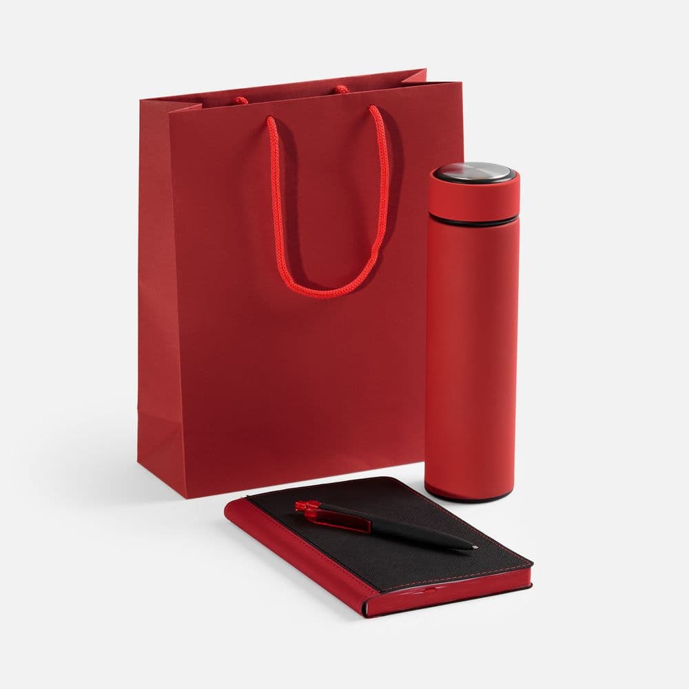 black, red