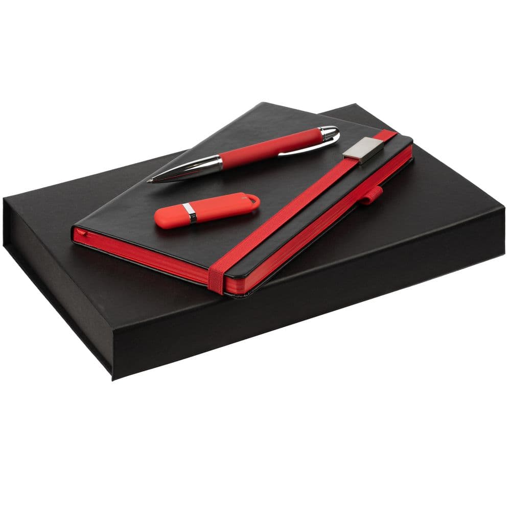 black, red