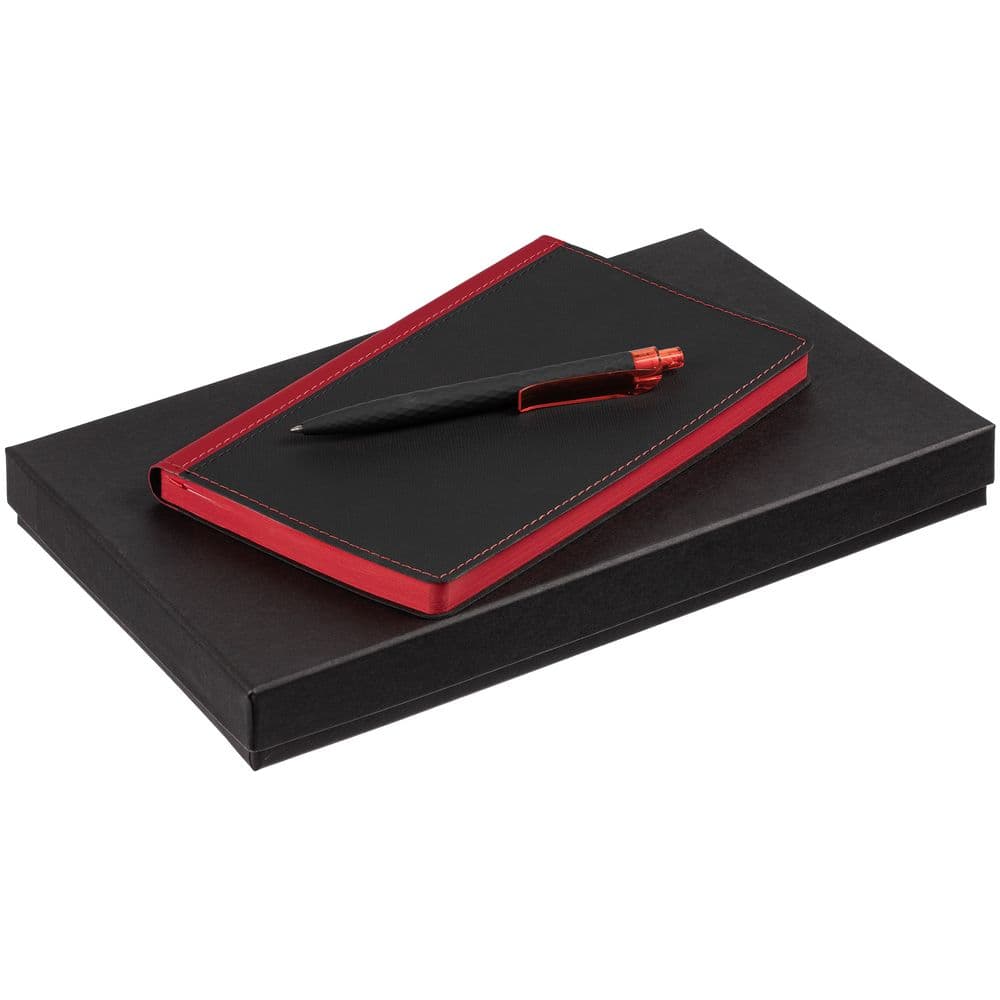 black, red