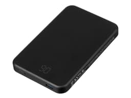 Магнитный беспроводной внешний аккумулятор "Razor", 5000 mAh, металл, черный (Р)