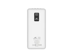 RIVACASE VA2220 (20000 мАч) внешний аккумулятор с дисплеем и встроенными кабелями, белый, 12/24