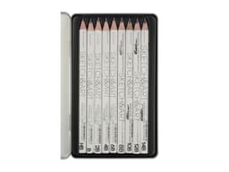 Набор чернографитовых карандашей  "Sketch & Art"  утолщенные,9 шт. hb-14b,  металлическая коробка с ложементом