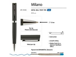 Ручка шариковая автоматическая BrunoVisconti® "MILANO" цвет корпуса черный, 1 мм