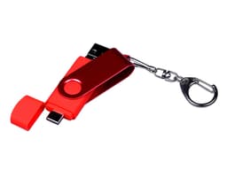USB-флешка на 64 ГБ 3 в 1 поворотный механизм