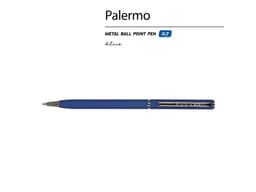 Ручка шариковая автоматическая BrunoVisconti® "PALERMO" цвет корпуса синий, soft-touch, 0.7 мм