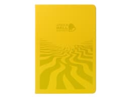 Бизнес-блокнот А5 «C2» soft-touch, желтый, с УФ печатью