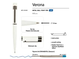 Ручка шариковая автоматическая BrunoVisconti "VERONA" цвет корпуса белый, soft-touch, 1 мм, синяя
