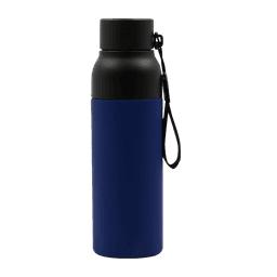 Термобутылка Button Black (черный с синим)