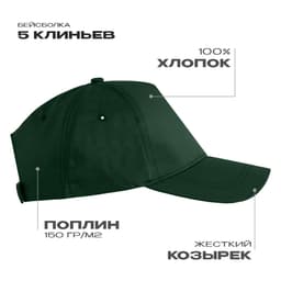 Бейсболка STAN 5 клиньев хлопок, 150