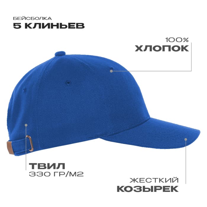 Бейсболка STAN 5 клиньев хлопок 330